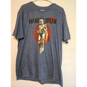 Star Wars The Mandalorian Mens T Shirt Size XL Blue Mad Engine Boba Fett